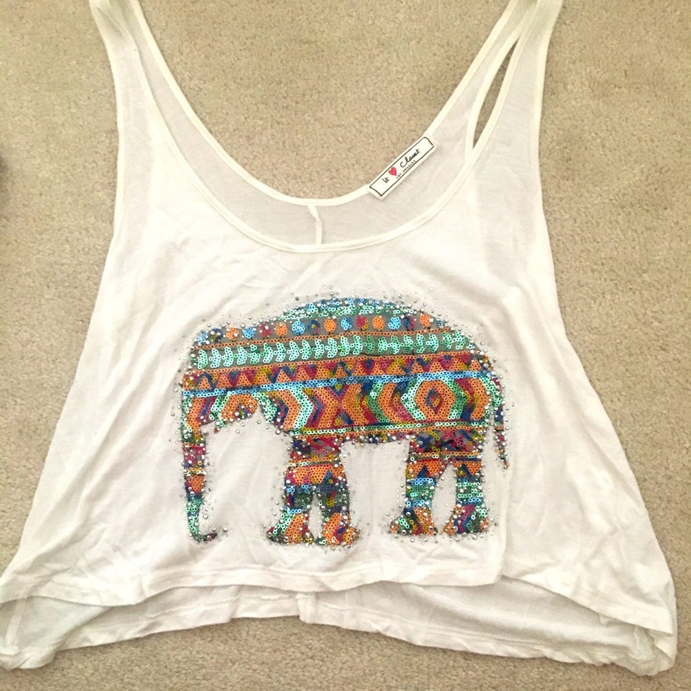 It Closet Los Angeles sparkly elephant crop top!